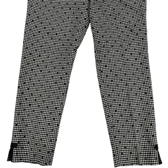 Talbots Women 8 Gingham Plaid Black White Polka Dot Wool Blend Ribbon Detail Car - Picture 12 of 16
